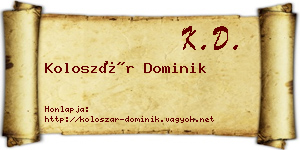 Koloszár Dominik névjegykártya